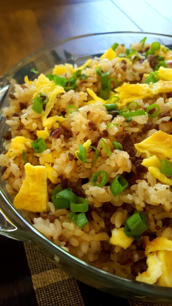 egg and beef fried rice